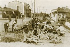 Омск. Асфальтирование 10 лет Октября (1950)