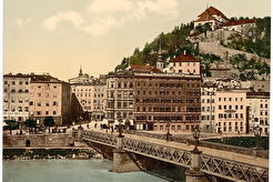 Salzburg Stadtbrüke Kluster & Kapuzinenberg || Зальцбург. Гора Капуцинов и квартал у «Государственного» моста (1900)
