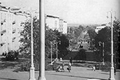 Скрыжаванне вуліцы Савецкай і Камсамольскай (1950)