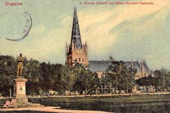 St. Andrews Cathedral & Raffle's Monument (1900)