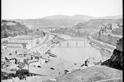 Lyon — La Saône, le pont de Serin et Vaise, vus de Loyasse (1855)