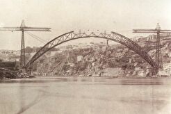 Vila Nova de Gaia. Construção da Ponte ferroviária D. Maria Pia (1877)