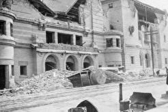 Earthquake damaged Temple Beth Israel Synagogue and Albert Pike Memorial Temple (1906)