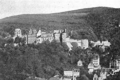 Blick Heiliggeistkirche Heidelberger Schloss (1900)