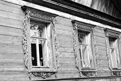 Никольская площадь, 9 - дом торговцев Бурениных. Фрагмент восточного фасада (1986)