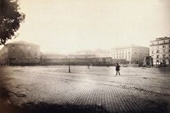 Piazza della Esedra e Via Nazionale in costruzione (1870)