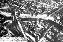 Luftaufnahme des Geländes am Bahnhof Friedrichstrasse (1920)
