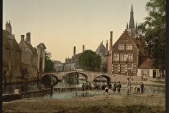 Pont du Béguinage et la fléche de Notre Dame (1890)