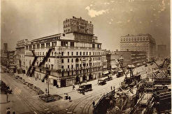 Seventh Avenue, west side, north from 42nd Street, excavation for Times Building is at extreme right (1903)