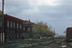 Деревянные дома на улице Советской в сторону монастыря (1960)