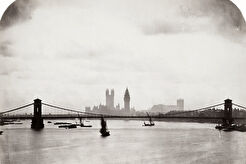 Hungerford Bridge. Вид на Вестминстер с моста Ватерлоо (1858)