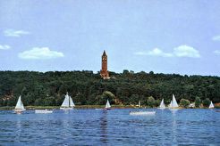 West-Berlin. Grunewaldturm mit Havel (1960)