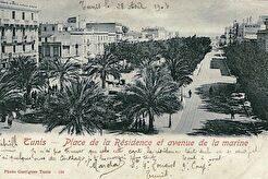 Tunis.&nbsp;Place de la Résidence et Avenue de la Marine (1903)