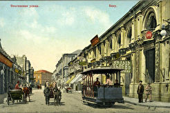 Olginskaya küçə. Ольгинская улица. Извозчики и конка (1900)