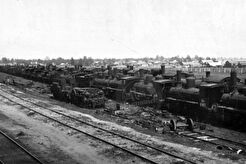 Отстой разбитых паровозов на станции Батайск (1926)