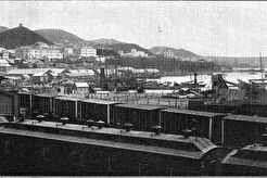 Поезда возле железнодорожного вокзала (1902)