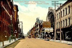 Adelaide Street (looking east), Grand Opera House and Majestic Theatre (1901)