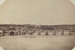 Pohled na Prahu ze Střeleckého ostrova k severu (1860)