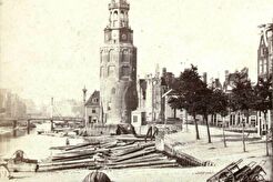 Oudeschans 10-4, Montelbaanstoren, rechts Waalseilandsgracht, brug 280, Kalkmarkt 12-11 (1858)