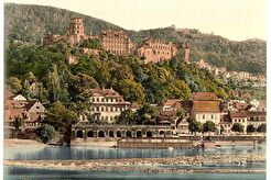 Heidelberg, seen from the Hirschgasse. Baden (1890)