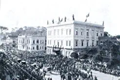 Visão do Palácio do Catete durante o funeral de Afonso Pena (1909)