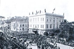 Visão do Palácio do Catete durante o funeral de Afonso Pena (1909)